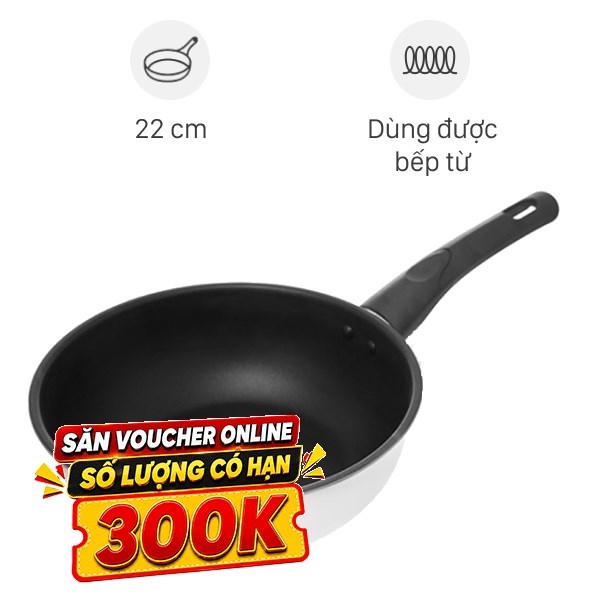 Chảo inox sâu chống dính đáy từ Fivestar C22-IN