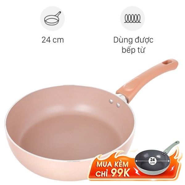 Chảo nhôm sâu chống dính đáy từ Elmich Harmonia EL-3780