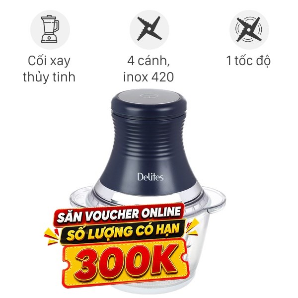 Máy xay thịt đa năng Delites LH101B 250W 1.2 lít