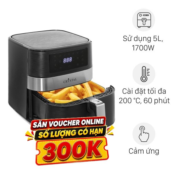 Nồi chiên không dầu Crystal TXG-S5T14 5 lít