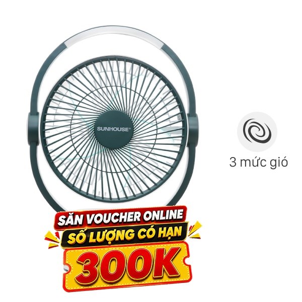 Quạt sạc điện Sunhouse 5 cánh SHD7116 25W