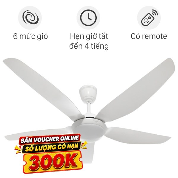 Quạt trần Kangaroo 5 cánh KG722DC 50W