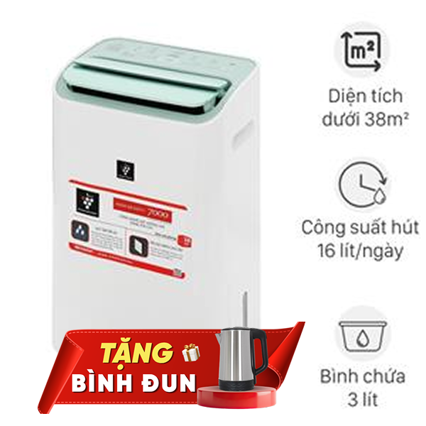 Máy hút ẩm kết hợp lọc không khí Sharp DW-E16FA-W 260W