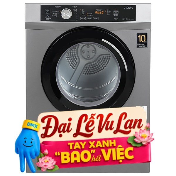 Máy sấy thông hơi Aqua 8 Kg AQH-V800H SS