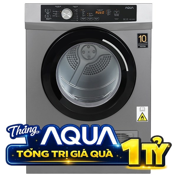 Máy sấy thông hơi Aqua 8 Kg AQH-V800H SS