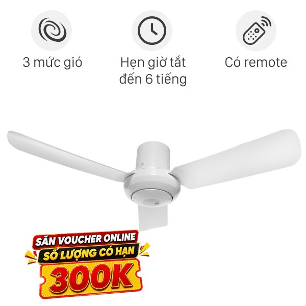 Quạt trần KDK 3 cánh M11SU(WH) 54 W