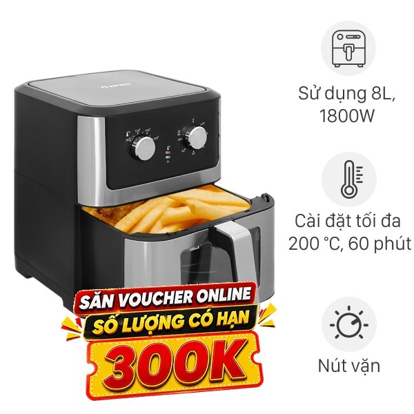 Nồi chiên không dầu Rapido RAF-8.0M 8 lít