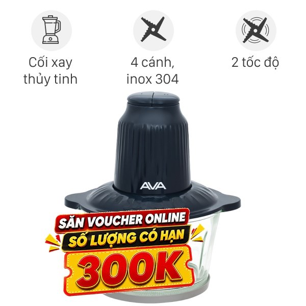 Máy xay thịt đa năng AVA AM6103 300W 1.8 lít