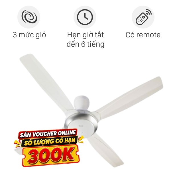Quạt trần Panasonic 4 cánh F-56XPG-W 59W