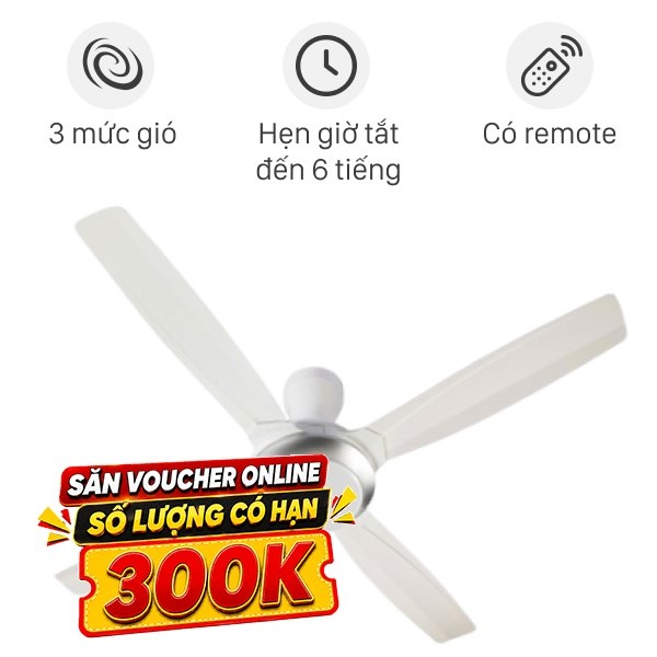Quạt trần Panasonic 4 cánh F-56XPG-W 59W