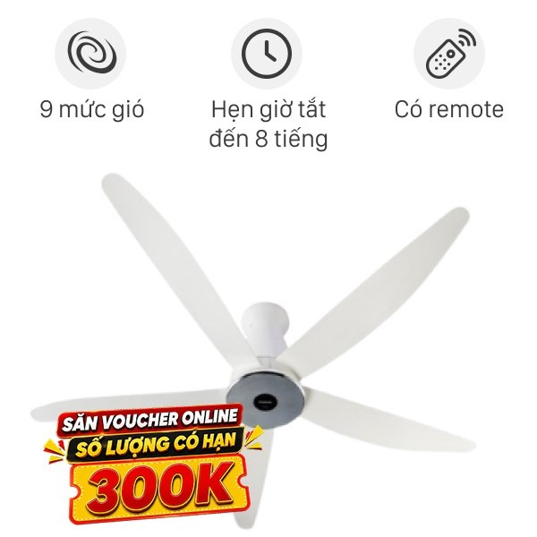 Quạt trần Panasonic 5 cánh F-60XDN-W 37W