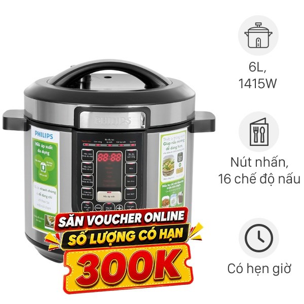 Nồi áp suất điện Philips 6 lít HD2237/66
