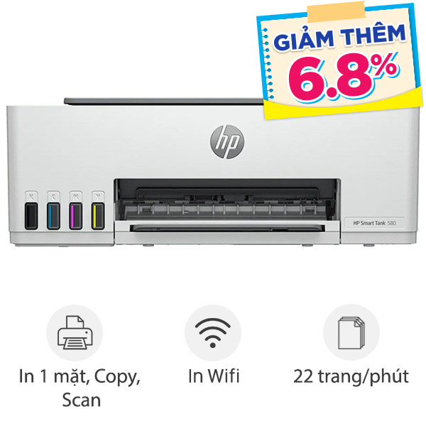 Máy in phun màu HP Smart Tank 580 Wifi (1F3Y2A)