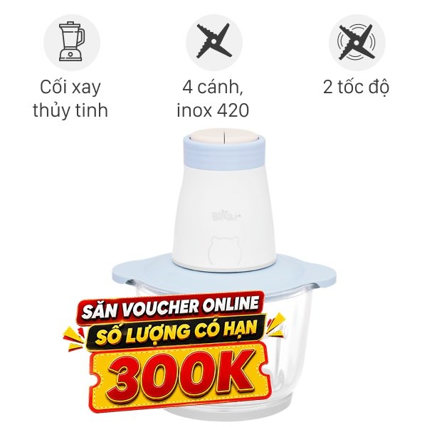 Máy xay thịt đa năng Bear QSJ-B02Q1 300W 2 lít