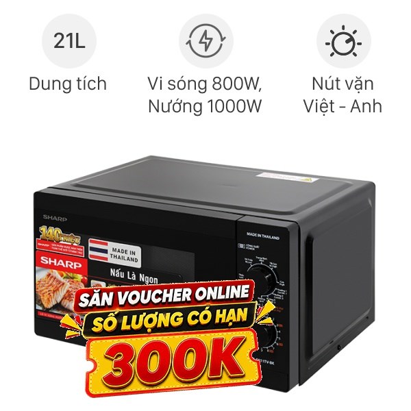 Lò vi sóng có nướng Sharp R-G211TV-BK