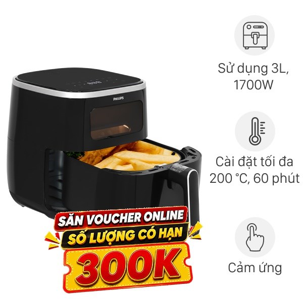 Nồi chiên không dầu Philips 5.6 lít HD9257/80