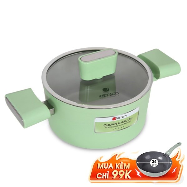Nồi nhôm men sứ chống dính Elmich Hera II EL-5203GY18