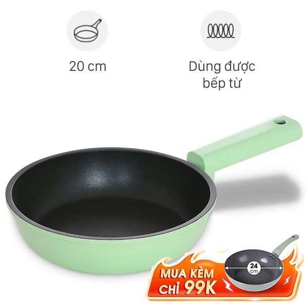 Chảo nhôm chống dính đáy từ Elmich Hera II EL-5941GY20