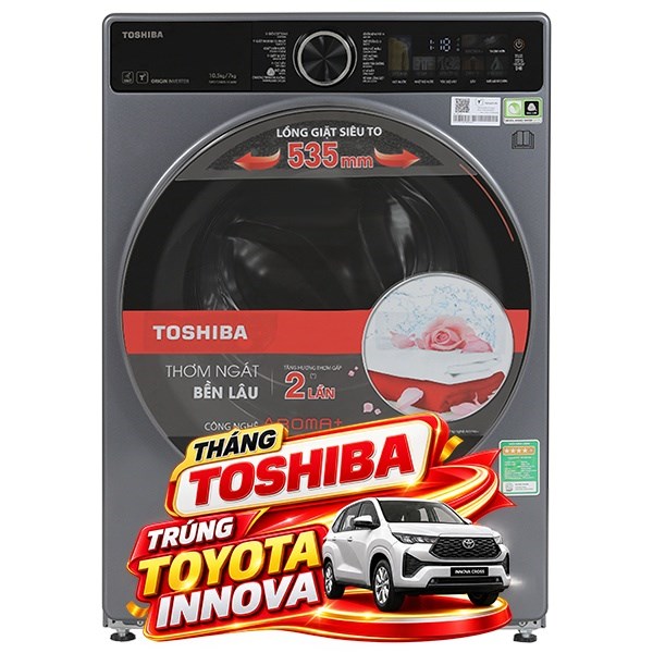 Toshiba Inverter Giặt 10.5 Kg - Sấy 7 Kg TWD-T25BZU115MWV(MG)