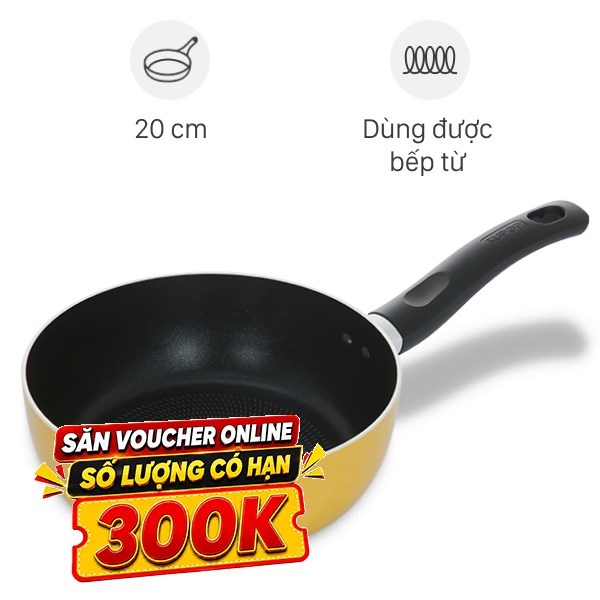 Chảo nhôm sâu chống dính đáy từ 20cm Supor H23110-SJ20