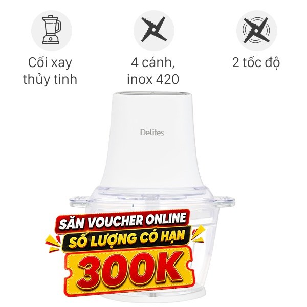 Máy xay thịt đa năng Delites MC390E-N 400W 1.2 lít