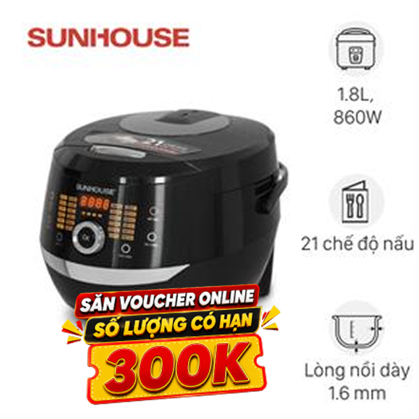 Nồi cơm điện tử Sunhouse 1.8 lít SHD8911