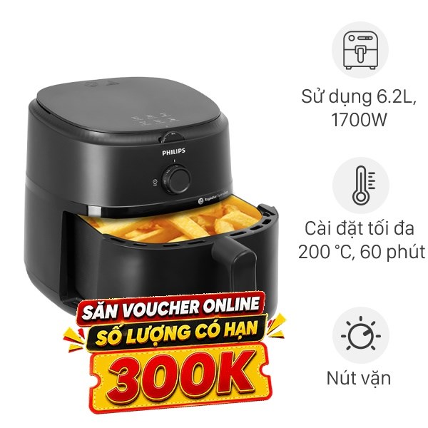 Nồi chiên không dầu Philips 6.2 lít NA130/00
