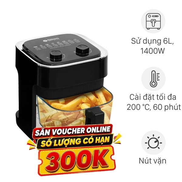 Nồi chiên không dầu Mishio 7 lít MK373
