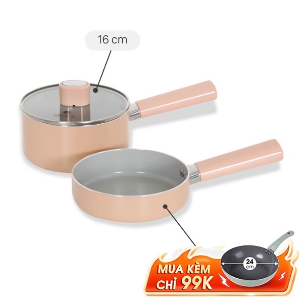 Bộ chảo quánh nhôm chống dính Elmich Baby EL-1169AP