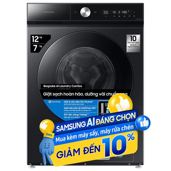 Samsung Inverter Giặt 12 Kg - Sấy 7 Kg WD12DB7B85GBSV