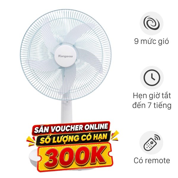 Quạt sạc điện Kangaroo  5 cánh KG748 24W