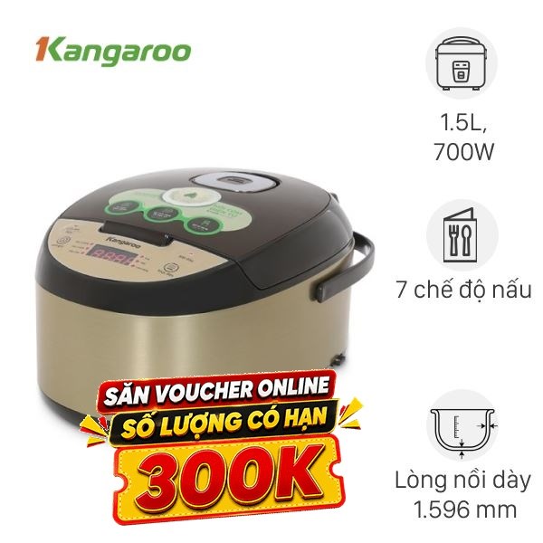 Nồi cơm điện tử Kangaroo 1.5 lít KG15RCE2