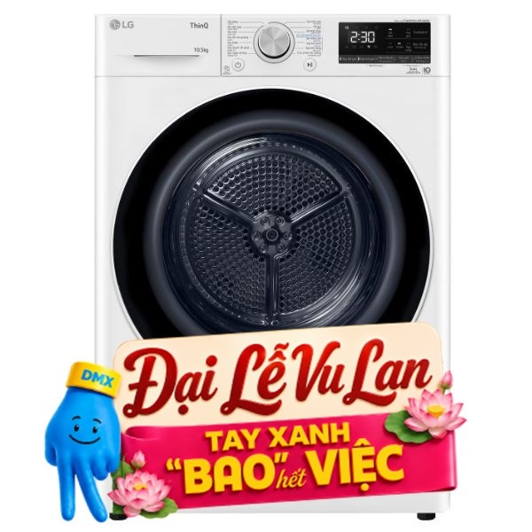 Máy sấy bơm nhiệt LG 10.5 Kg DVHP50W