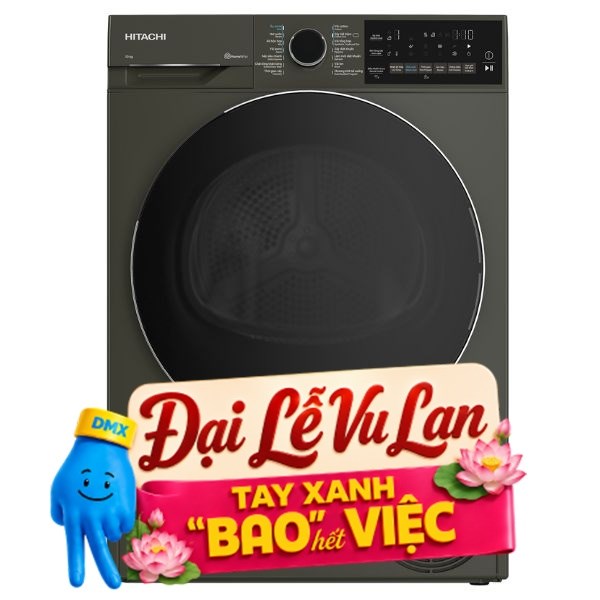 Máy sấy bơm nhiệt Hitachi 10 kg TD-100XFVEM