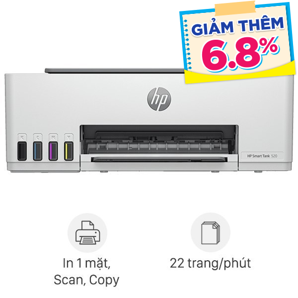 Máy in phun màu HP Smart Tank 520 (1F3W2A)