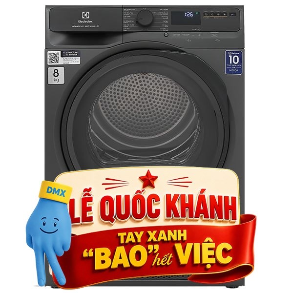 Máy sấy bơm nhiệt Electrolux 8 Kg EDH803J5SC