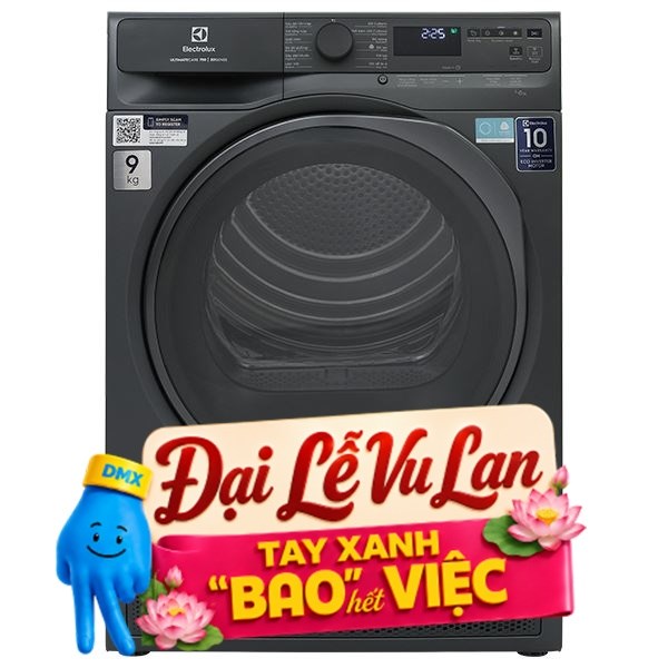 Máy sấy bơm nhiệt Electrolux 9 Kg EDH903R7SC