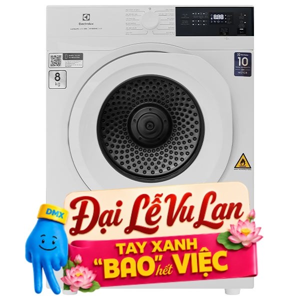 Máy sấy thông hơi Electrolux 8 Kg EDV804H3WC