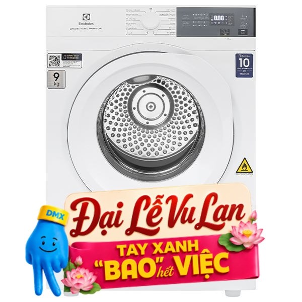 Máy sấy thông hơi Electrolux 9 Kg EDV904H3WC