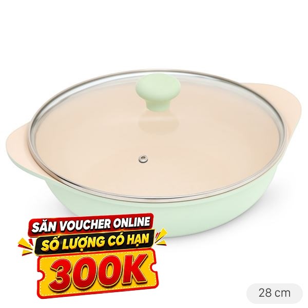 Nồi lẩu nhôm chống dính Green Cook GCS2410-28IH