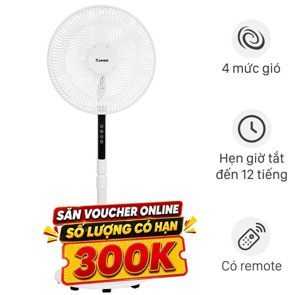 Quạt đứng Rapido  7 cánh RWF-16DWD 60W