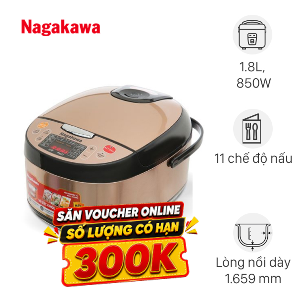 Nồi cơm điện tử Nagakawa 1.8 lít NER5556