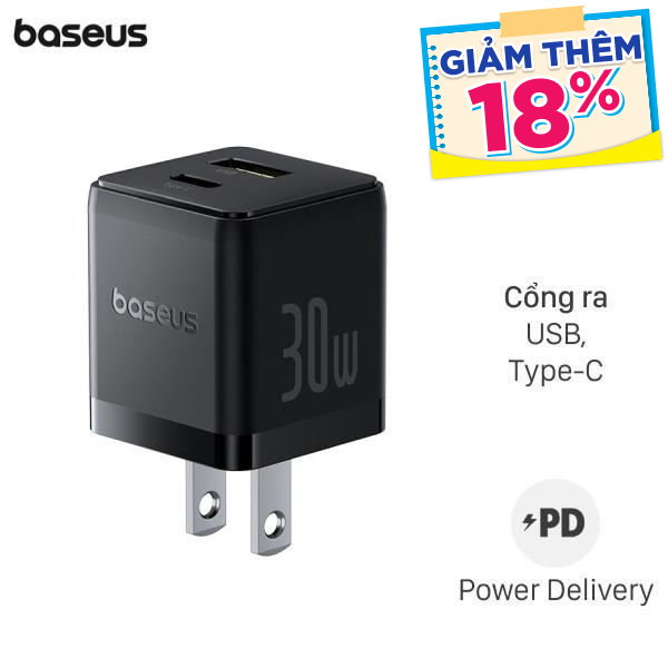 Sạc nhanh 2 cổng Baseus Palm CCZC30US