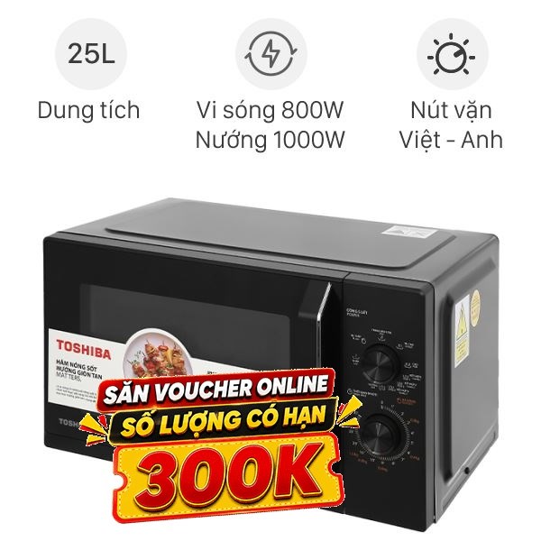 Lò vi sóng có nướng Toshiba MW3-MG25PE(BK)