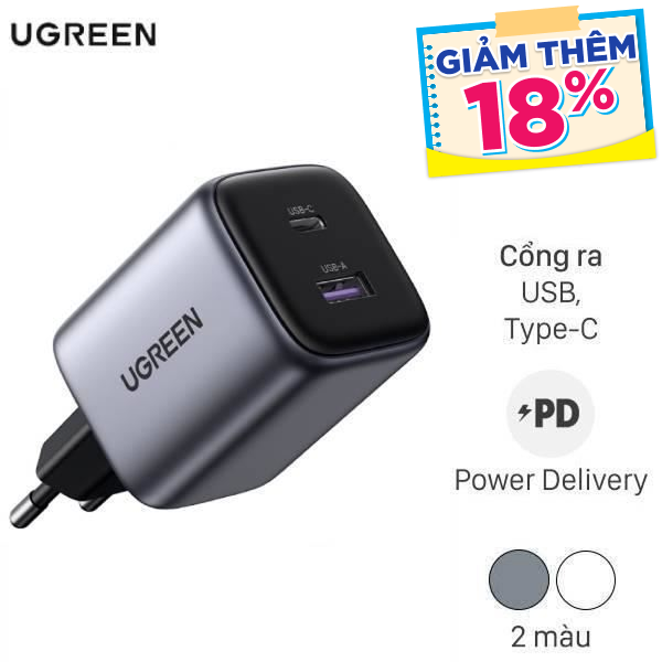 Sạc nhanh 2 cổng Ugreen Nexode CD350 15539