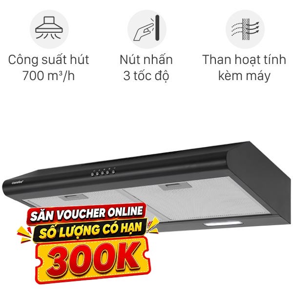 Máy hút mùi âm tủ Comfee CH-70SF49B