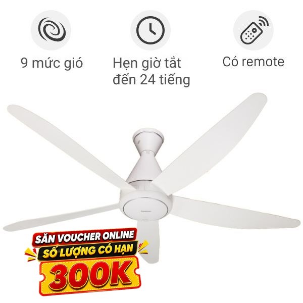 Quạt trần Panasonic 5 cánh F-60GDN-S 40W