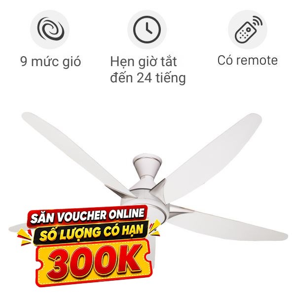 Quạt trần Panasonic 5 cánh F-60GDS-WS 40W