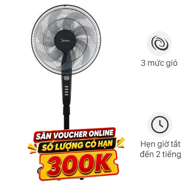 Quạt đứng Midea  7 cánh FS40-24EVN(K) 50W