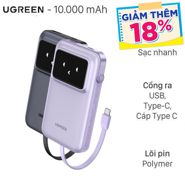Ugreen 30W Uno PB511 kèm Cáp Type C